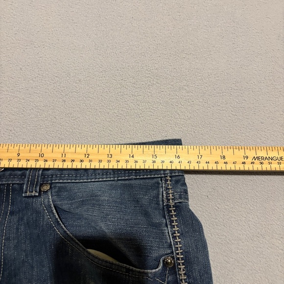 MMA Elite Jeans 32x30 Blue Low Rise Bootcut Flap Pockets Y2K Grunge Spring - Picture 4 of 10